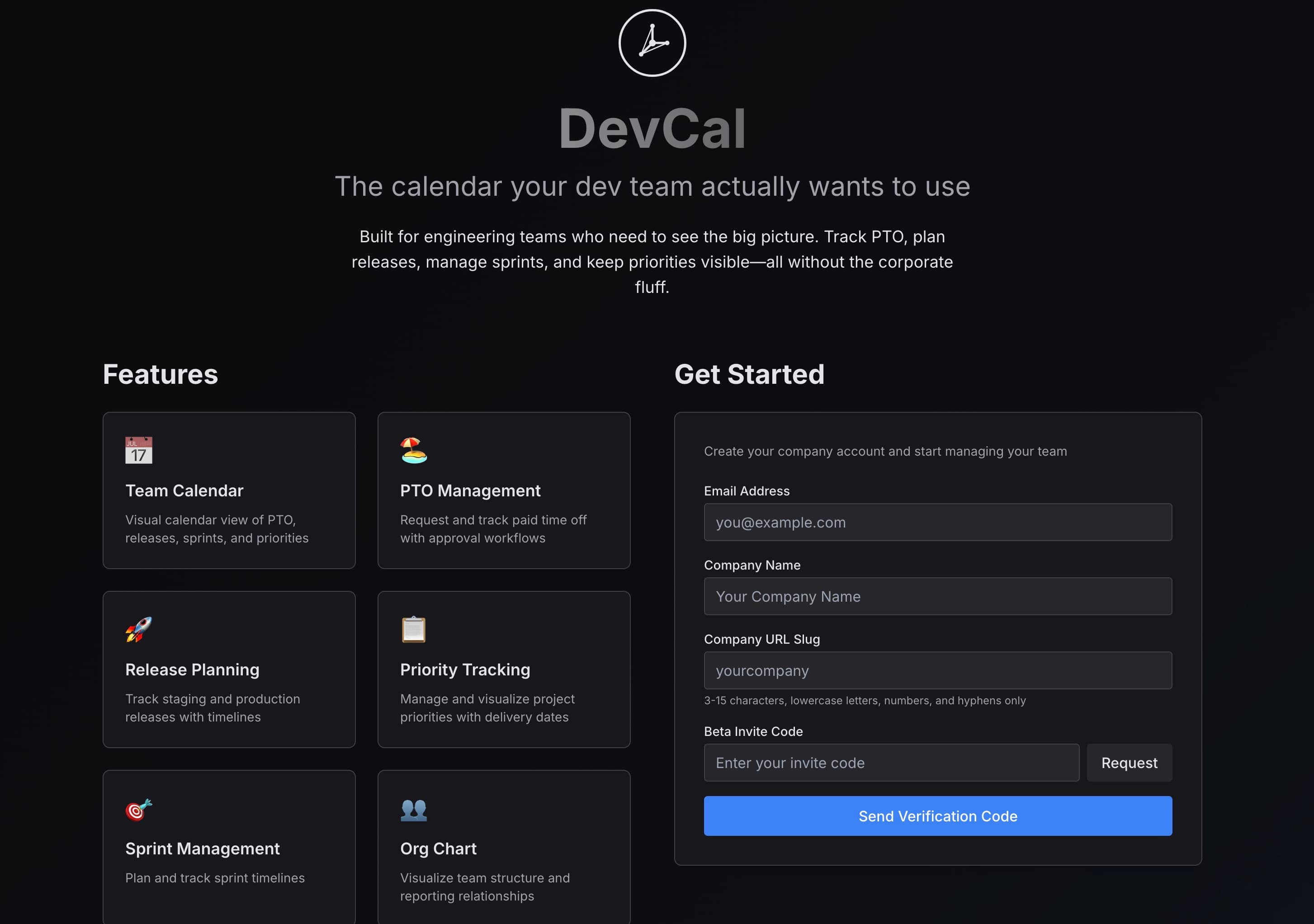 DevCal team calendar platform